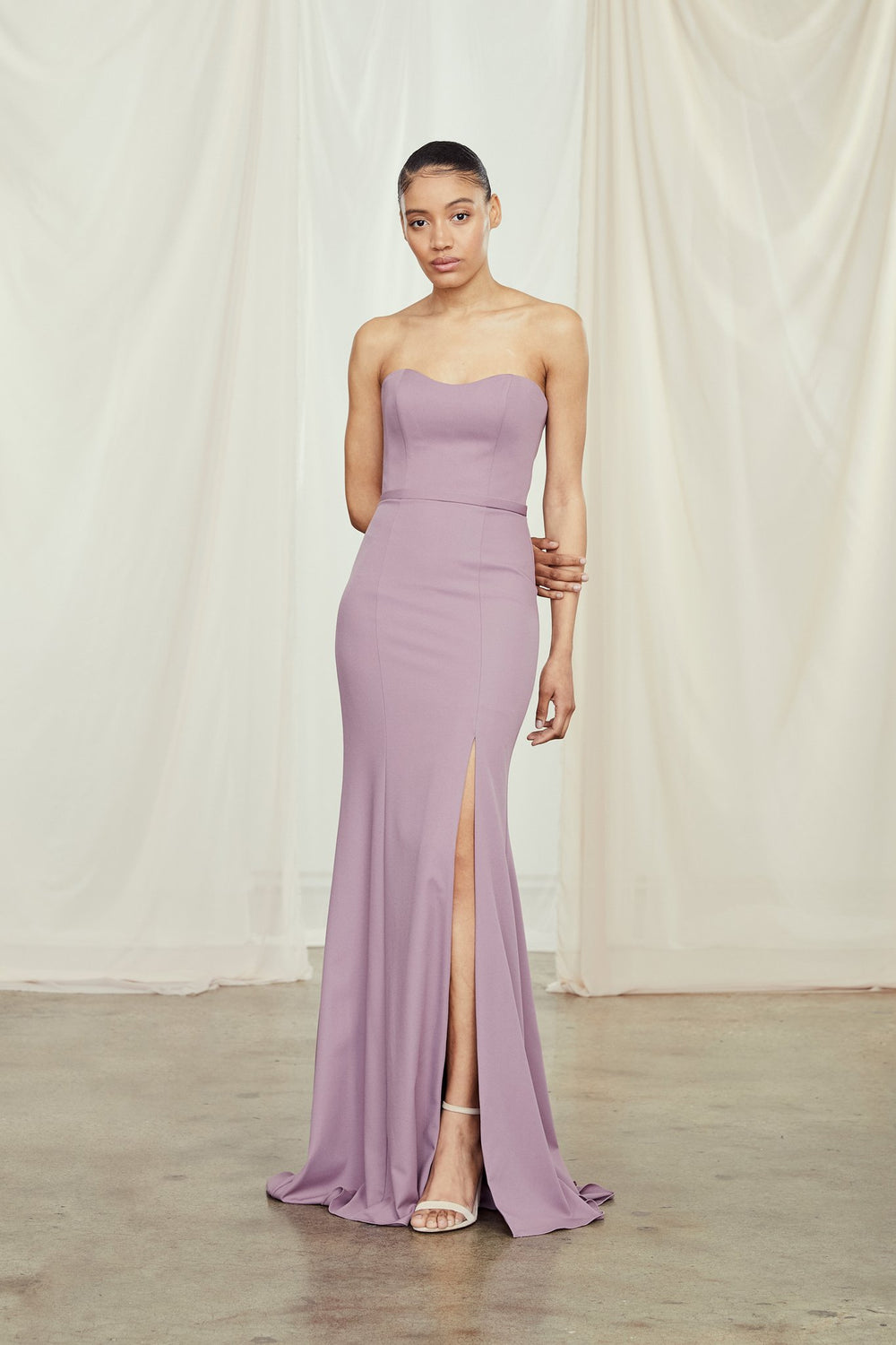 Amsale Bridesmaids "GB106P", Mauve, Size 6