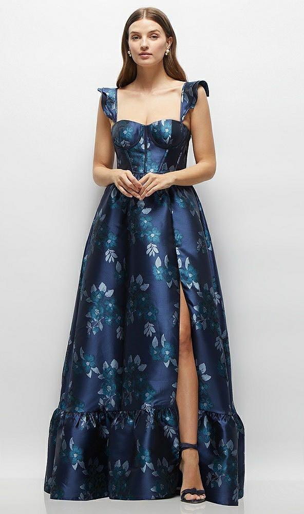 $25 Super Sale Dessy Collection "3136BRD" Midnight Navy Damask Size 12