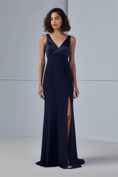 Amsale Bridesmaids "Nicky" in Navy Size 8