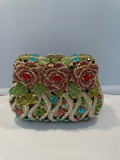 Bejeweled Rose Clutch