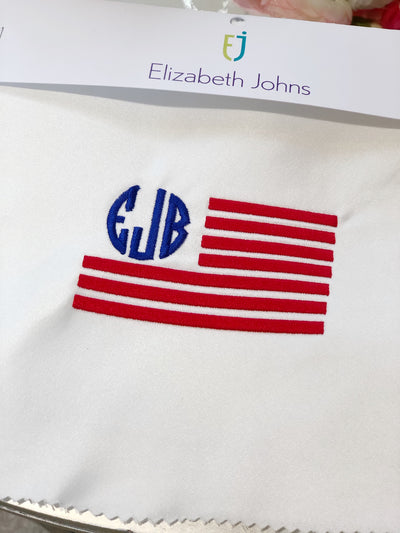 Elizabeth Johns Custom Monogram - American Flag with Initials