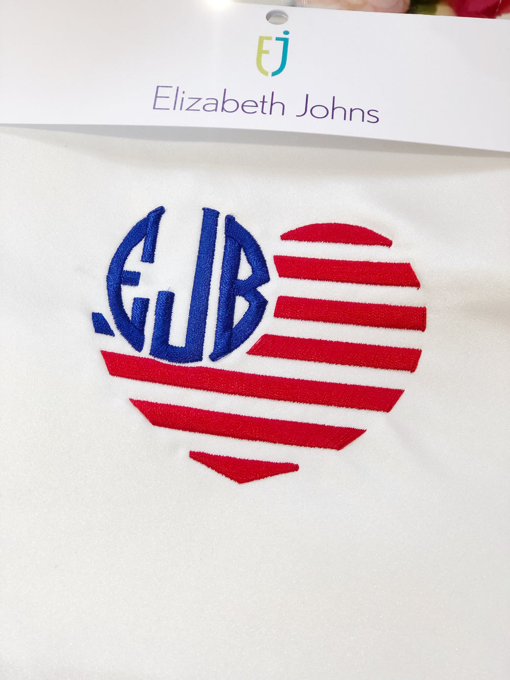 Elizabeth Johns Custom Monogram - Heart Flag