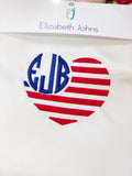 Elizabeth Johns Custom Monogram - Heart Flag