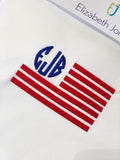 Elizabeth Johns Custom Monogram - American Flag with Initials
