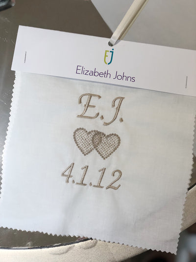 Elizabeth Johns Custom Monogram - Initials, Date, & Hearts